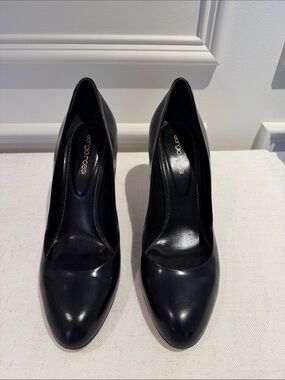 Sergio Rossi Black Patent Pointed-Toe Heels